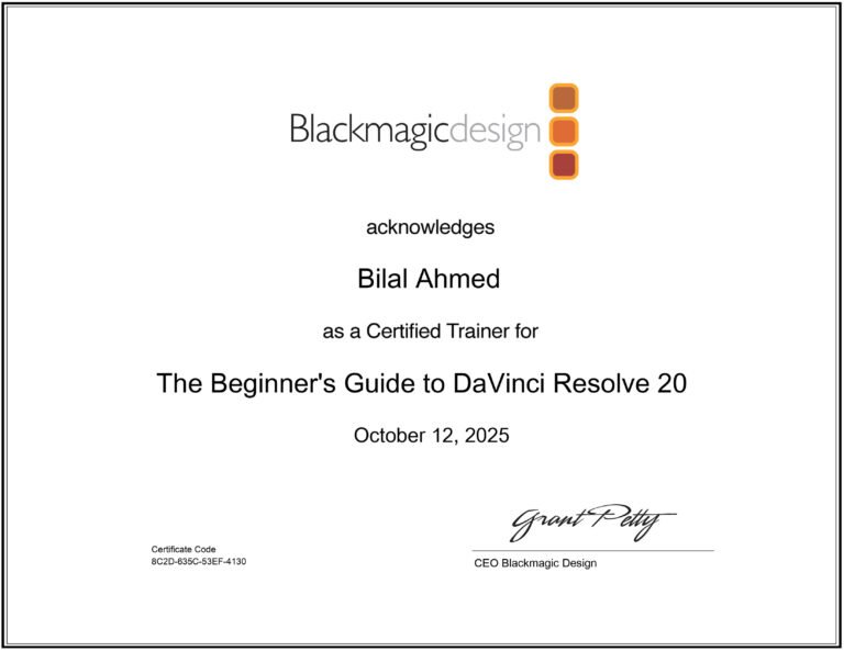 مدرّب معتمد — DaVinci Resolve 20