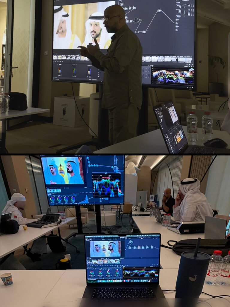 Color grading training at the Government of Dubai Media Office