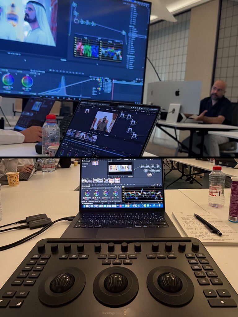 DaVinci Resolve grading session at the Government of Dubai Media Office